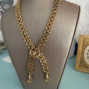 VINTAGE BARTEK LARIAT GOLD TONE WITH DROPS